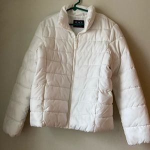 White Puffer coat, girls 10/12